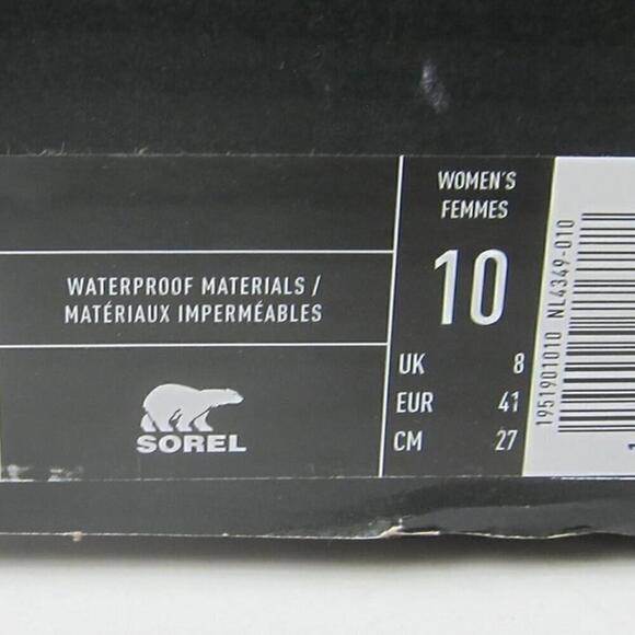 Sorel Womens 10 Black Leather Boots High Heel Chelsea Ankle Waterproof NEW - Picture 12 of 12